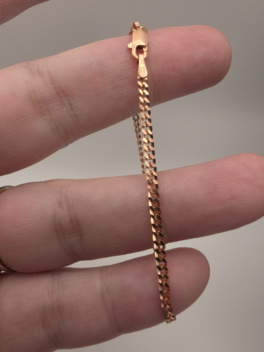 Rose Gold Over S925 Cuban Chain Bracelet